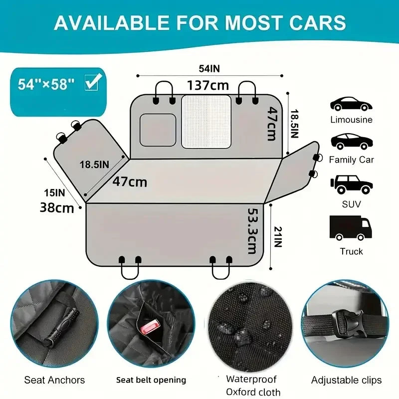 Car Seat Cover for Pets 100% Waterproof