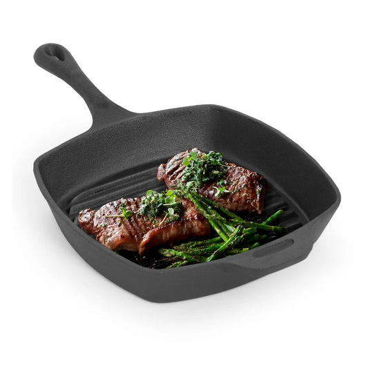 10.5in Pre-Seasoned Cast Iron Grill Pan