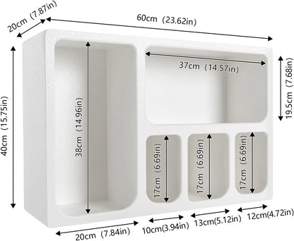 Floating Wall Shelf with 5 Compartments