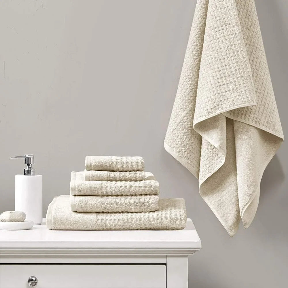 6 Piece Luxurious Waffle Weave Towel Set
