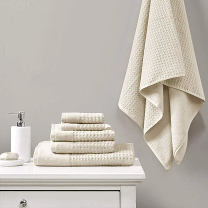 6 Piece Luxurious Waffle Weave Towel Set