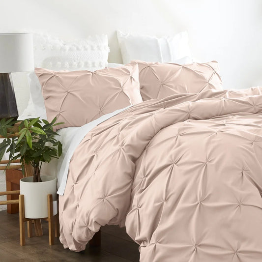 3-Piece King Size Blush Duvet Cover Set