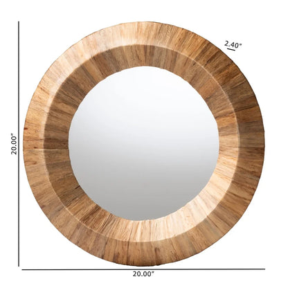 Bohemian Natural Grass Cloth Concave Wall Mirror