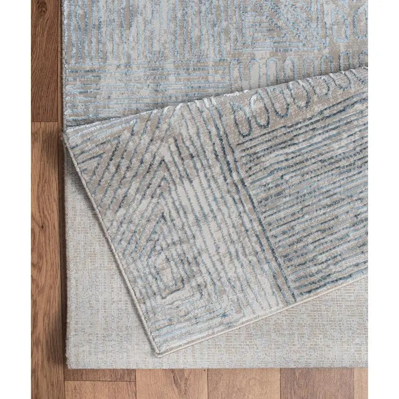 Plush Blue stripped Area Rug