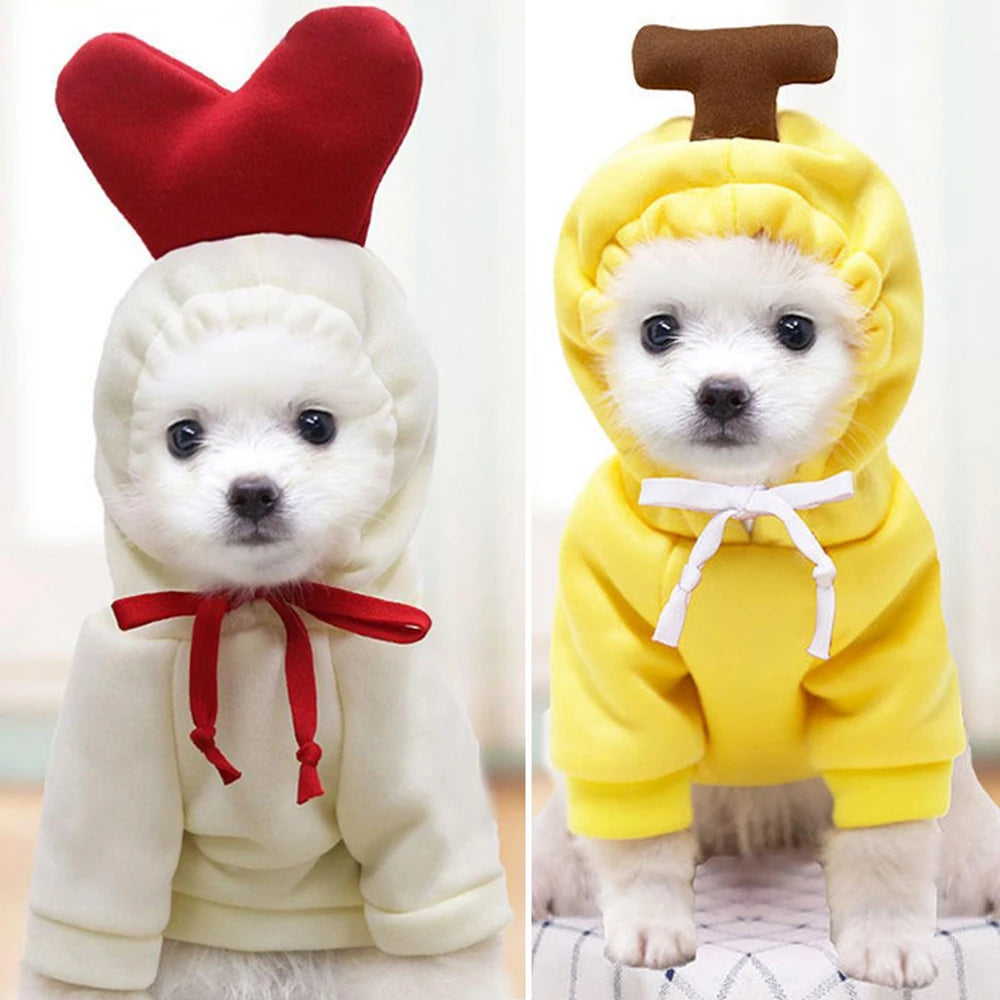 Warm Fleece Fruit Dog Hoodies