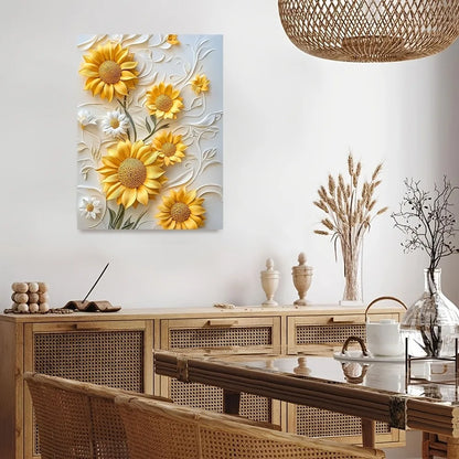 3D Relief Sunflower Canvas Art