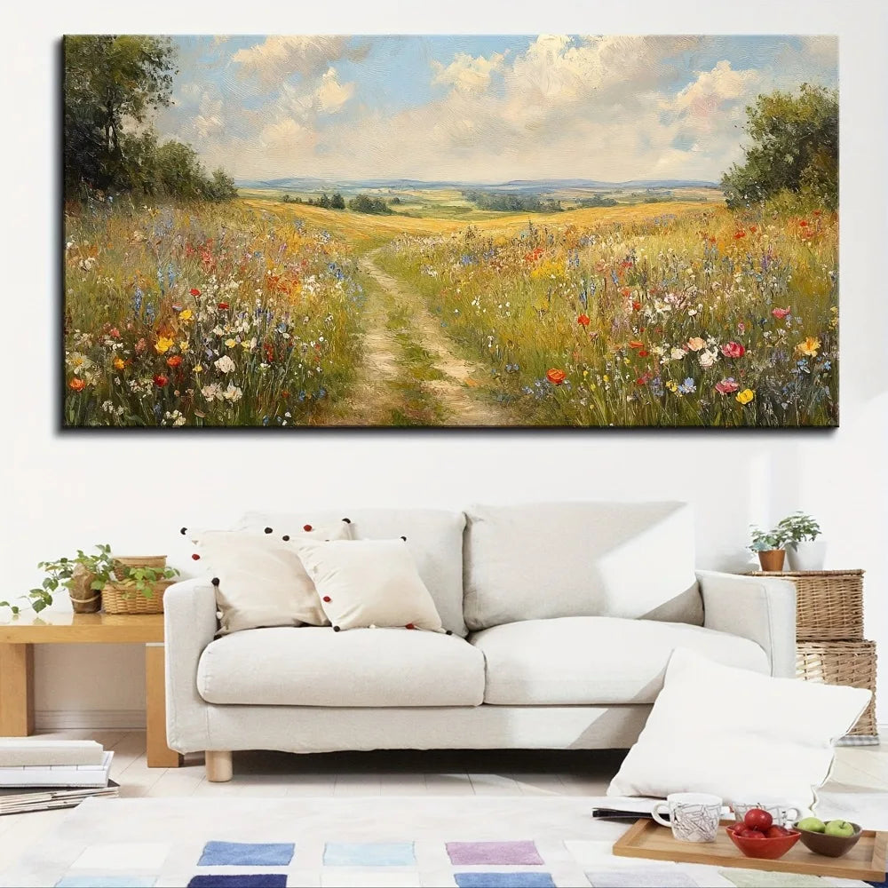 Vintage Wildflower Landscape