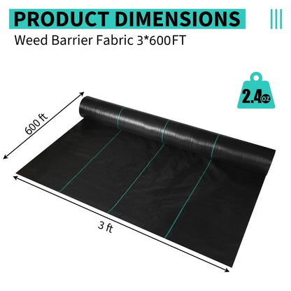 3/4/6*300/600FT Heavy Duty Weed Barrier Fabric