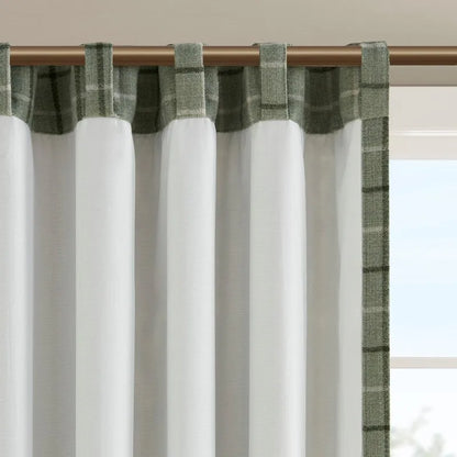 Green Plaid Rod Pocket Curtain Panel