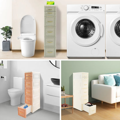 Narrow Storage Cabinet with Movable Wheels