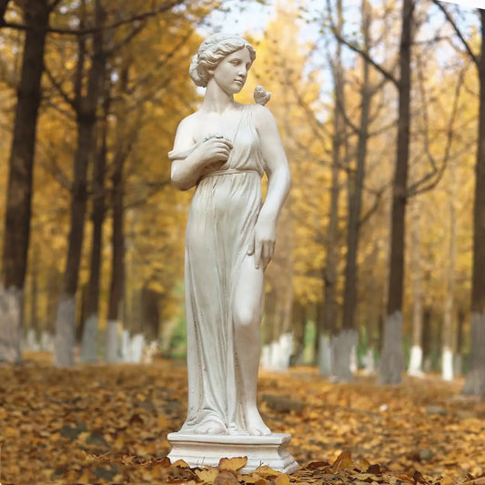 32 in Nymph Goddess of Greek Mythology Garden Statue  Sculpture  Roman Style Outdoor Patio Yard Lawn Porch Dr  Ivory