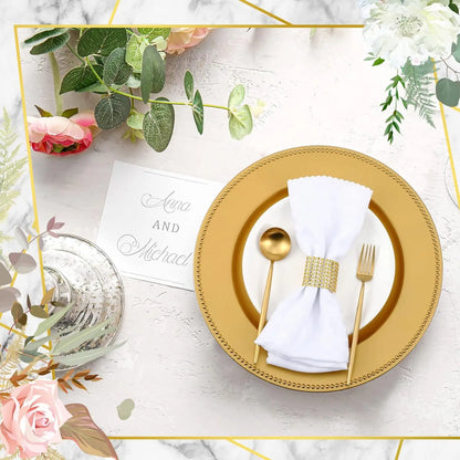 100 Pcs Charger Plates/Napkin Rings Included