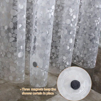 3D Pebble Pattern Shower Curtain