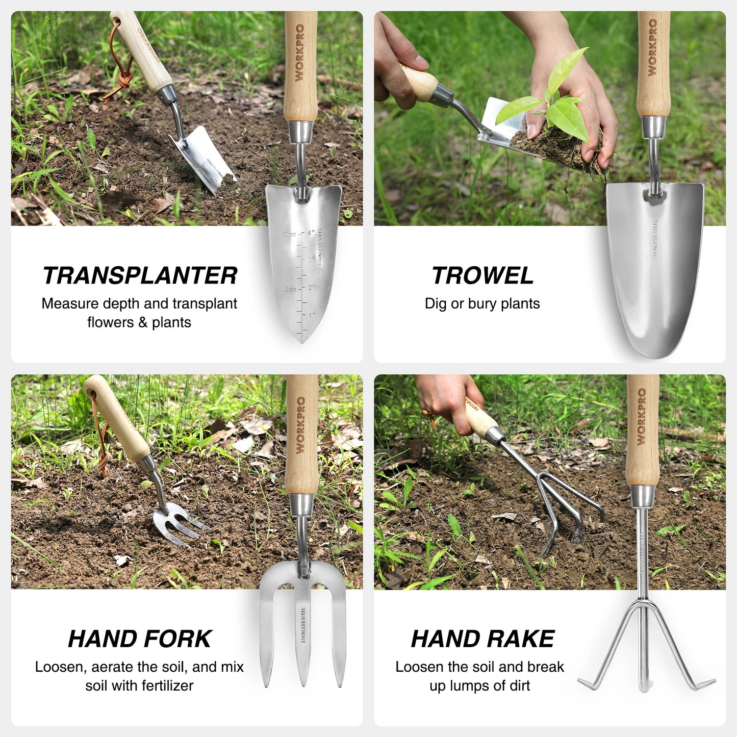 WORKPRO 8-Piece Pink Garden Tool Set
