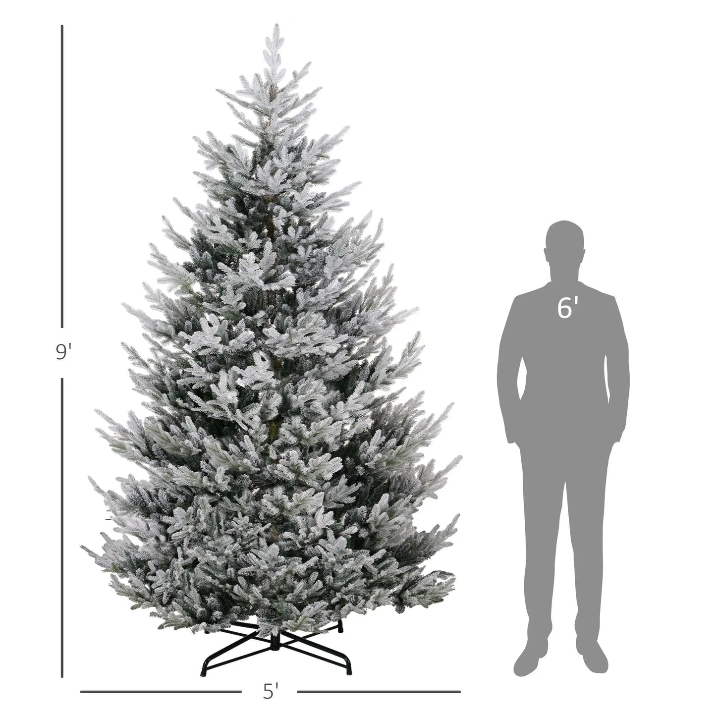 9 FT Flocked Christmas Tree Auto Open
