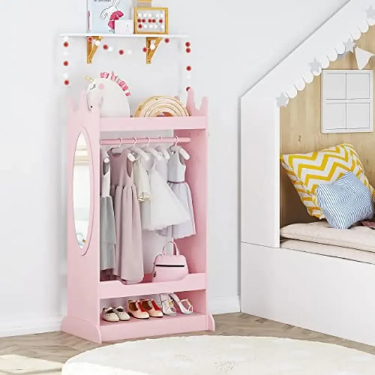 Princess Themed Dress up Armoire with Mirror Great Gift for Girls