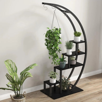 5 Tier Half Moon Flower Plant Stand-2 Pack