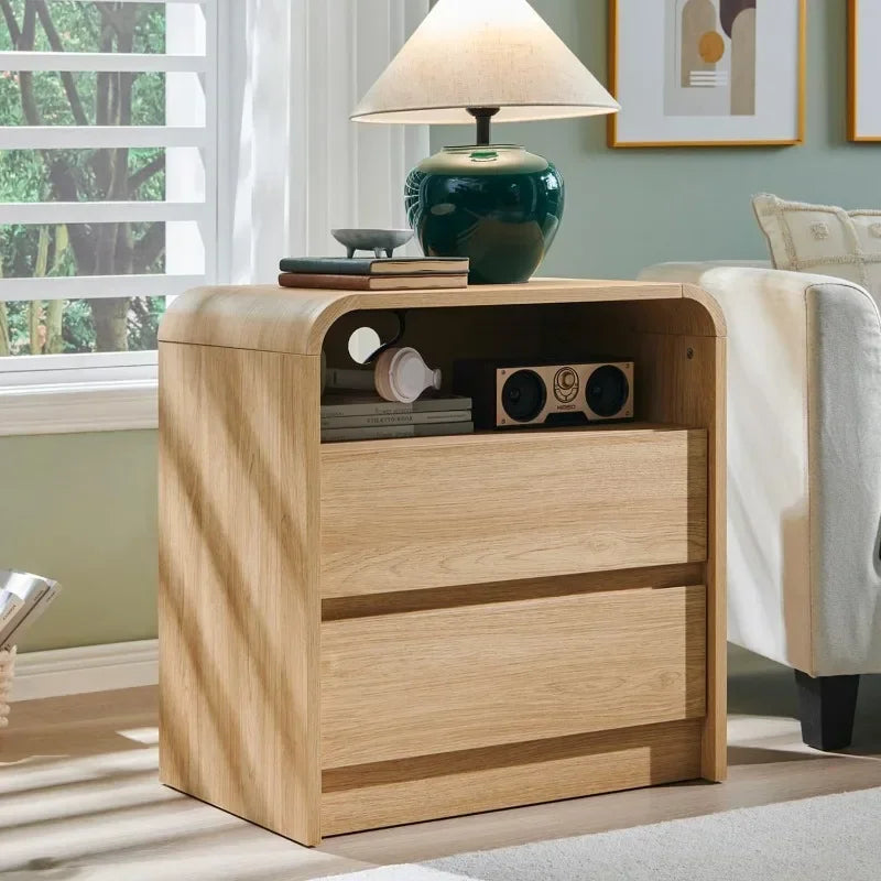 25" Tall Modern Nightstand with Charging Station