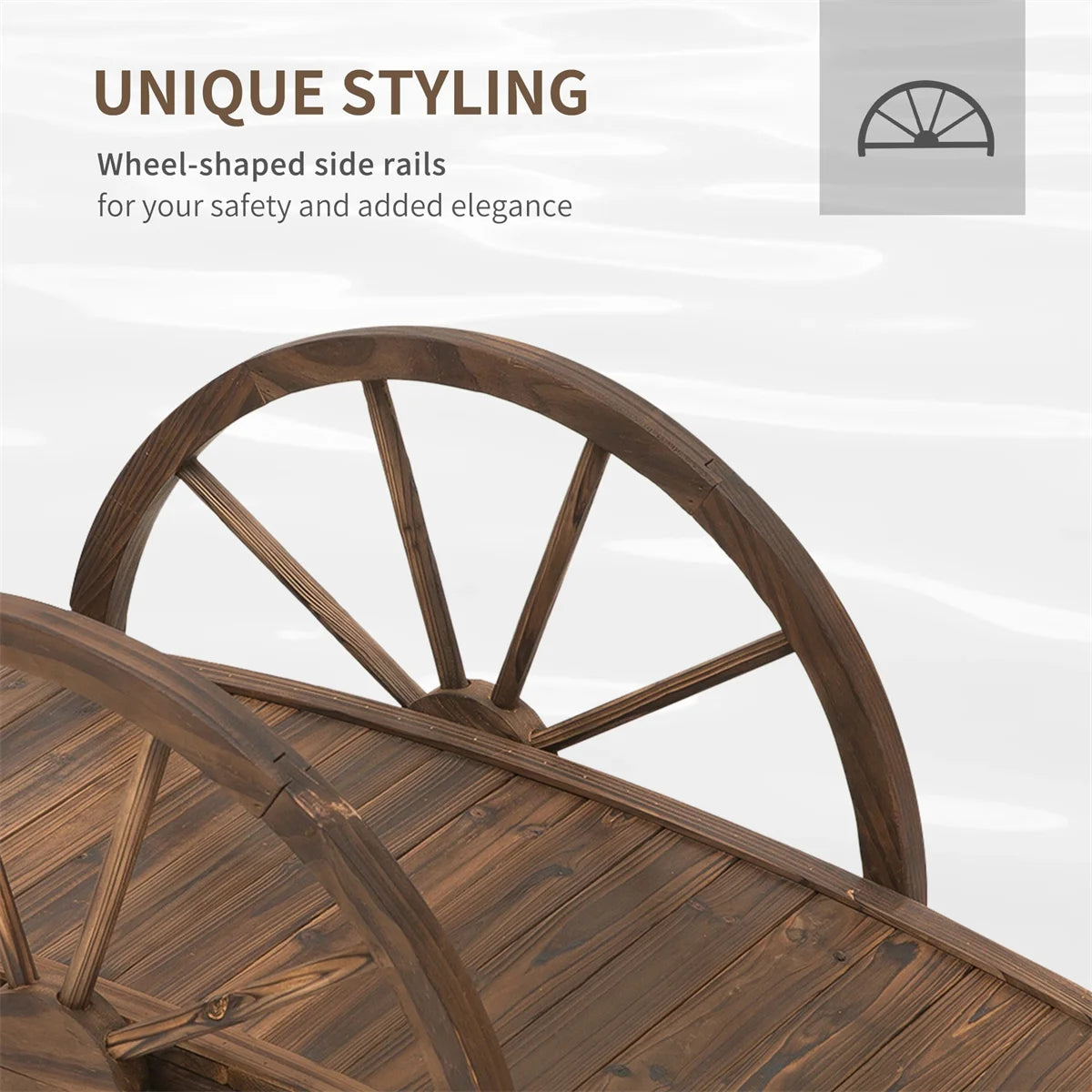 3.3ft Wooden Garden Footbridge, Beautiful & Practical