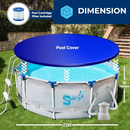 12’ Round Above Ground Pool w/Ladder