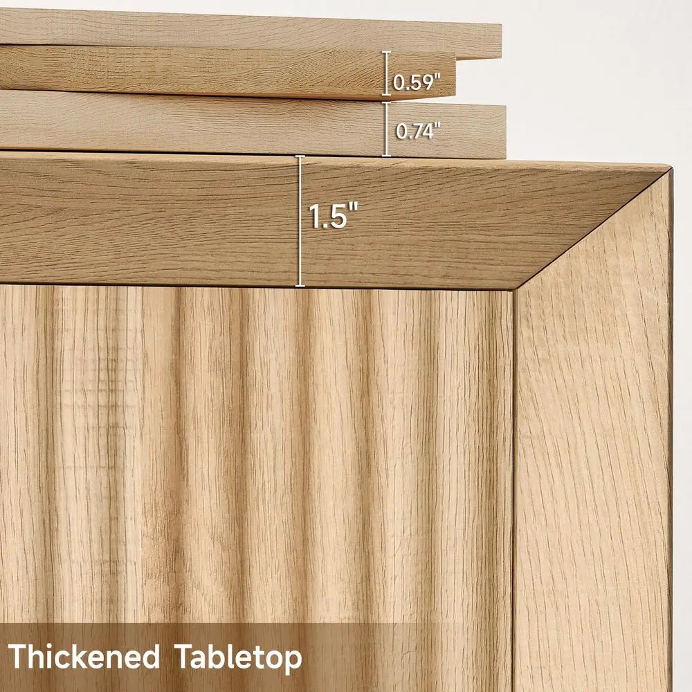Modern Fluted Sideboard with 4 Doors and 5 Adjustable Shelves