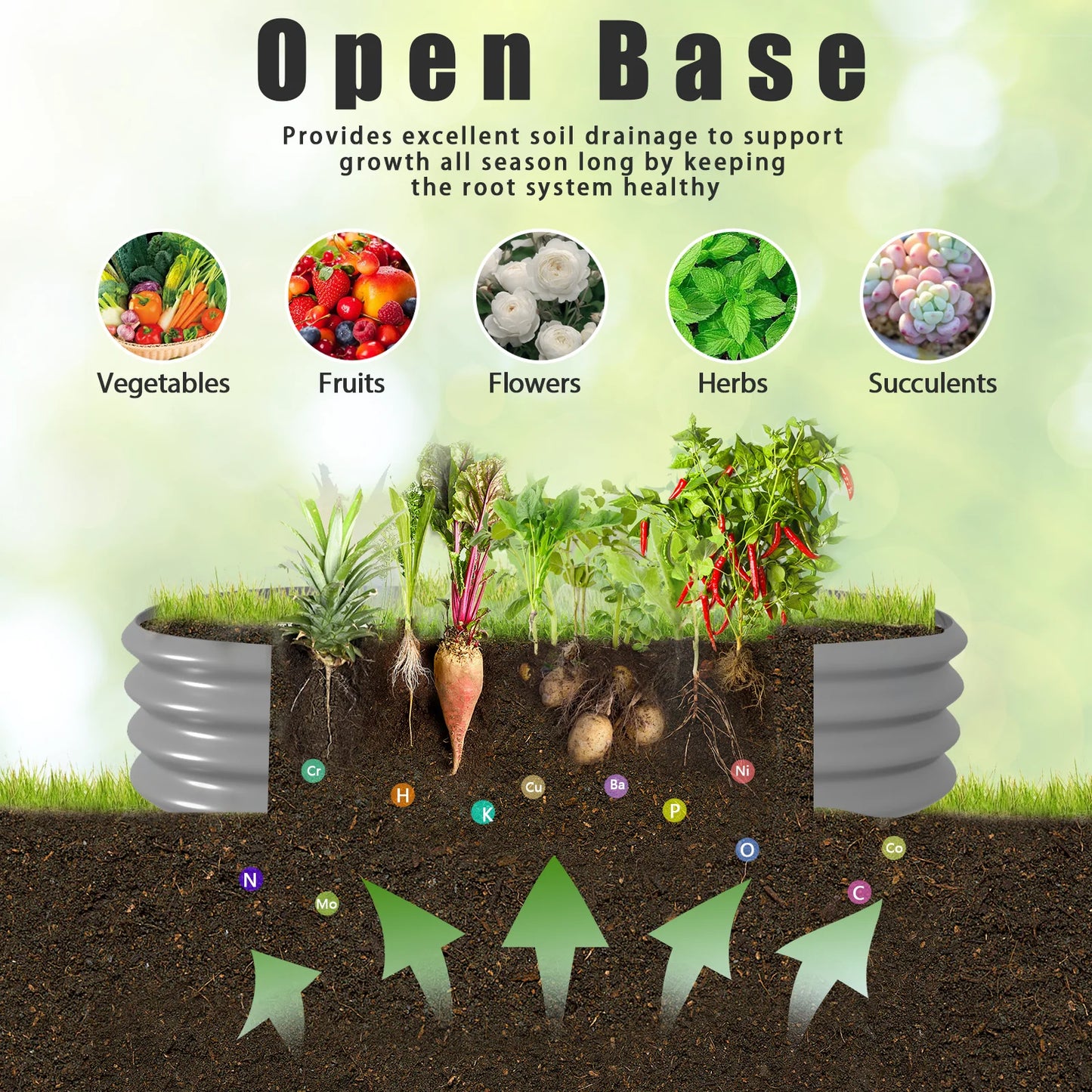 2 Pack 8x4x1FT Galvanized Raised Garden Bed, Outdoor Bottomless Planter Raised Beds for Vegetables Flowers Herbs, Easy Setup