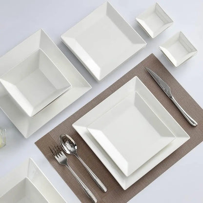 16-Piece Timeless Classic Square Dinnerware Set for 4