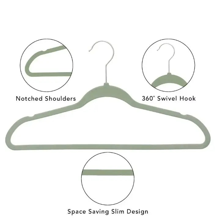 100 pcs-Velvet Clothing Hangers