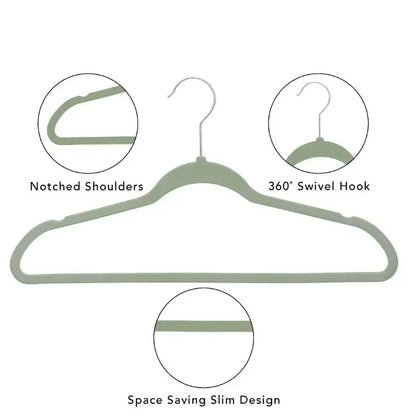 100 pcs-Velvet Clothing Hangers