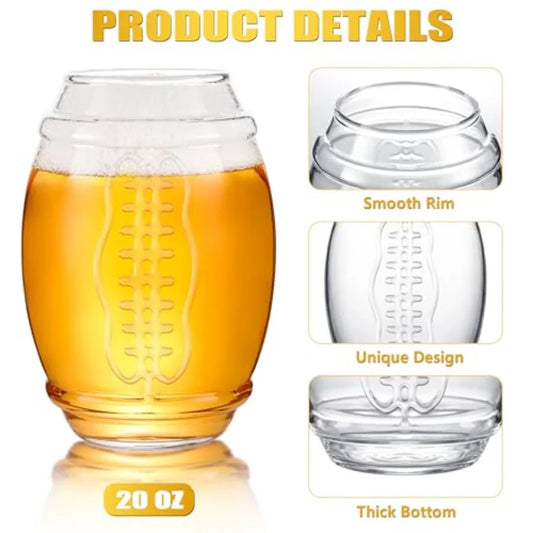 20-ounce Football Beer Glasses