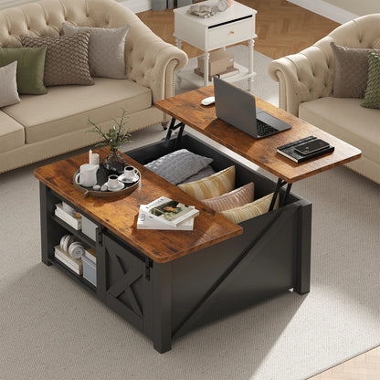 31.5IN Square Wood Lift Top Coffee Table