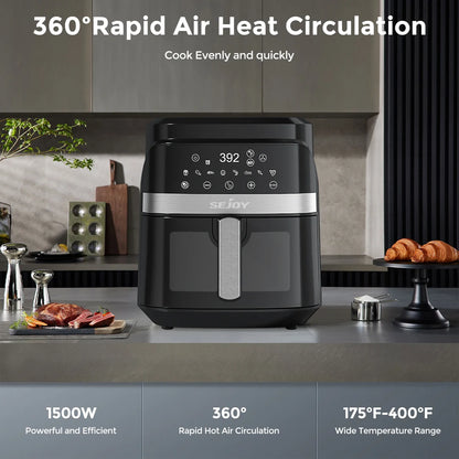 6 Quart Sejoy Air Fryer 8-in-1