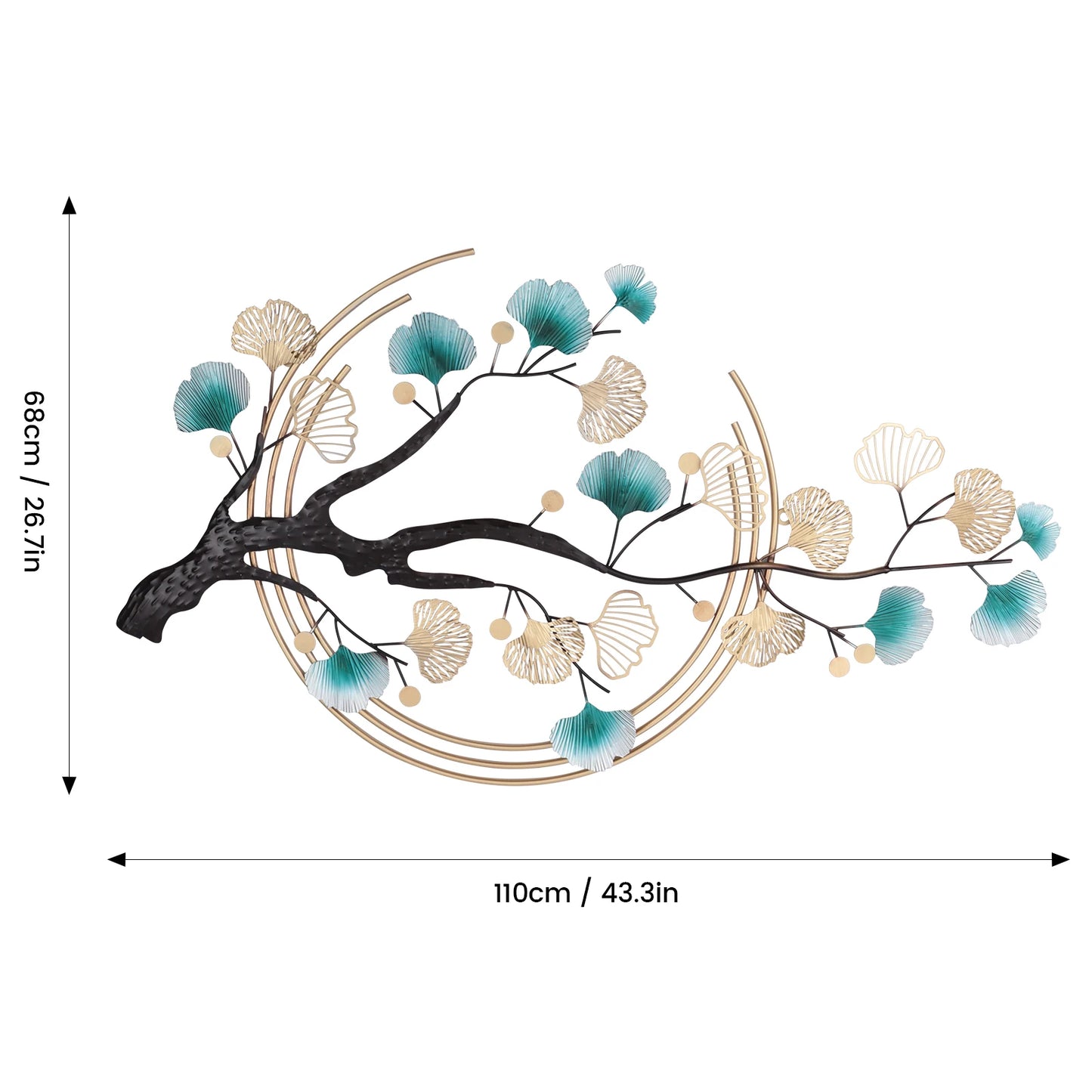 3D Ginkgo Tree Metal Wall Art