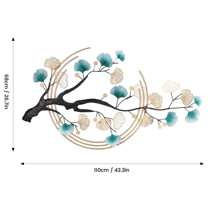 3D Ginkgo Tree Metal Wall Art