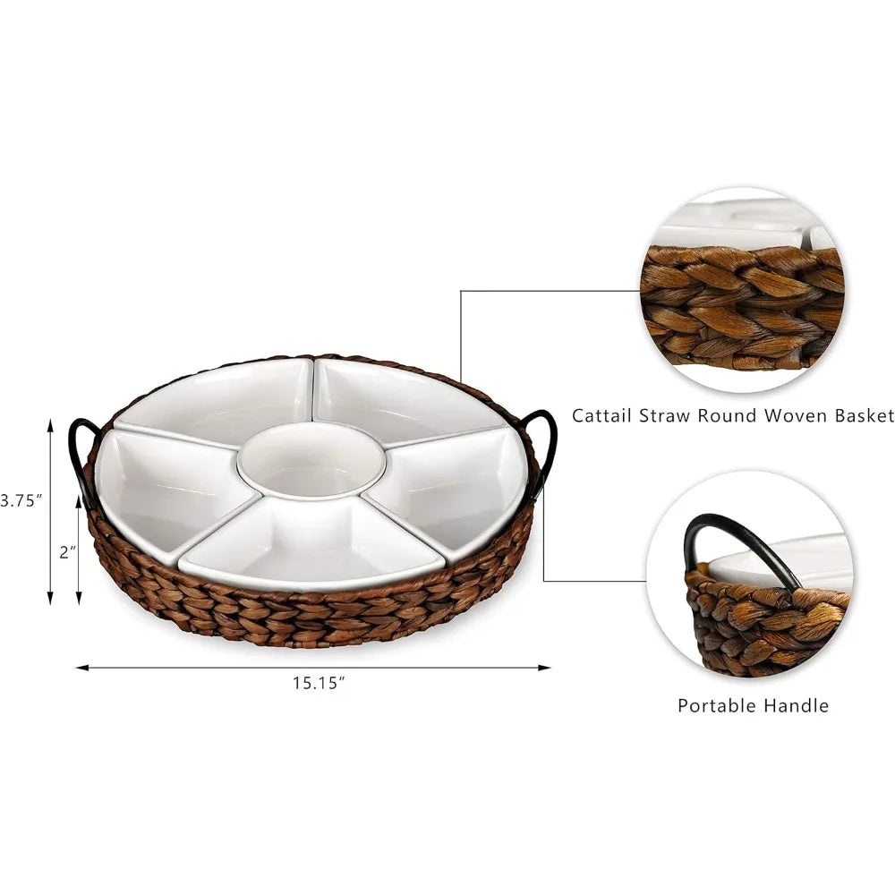 7-Pc Set Divided Serving Tray