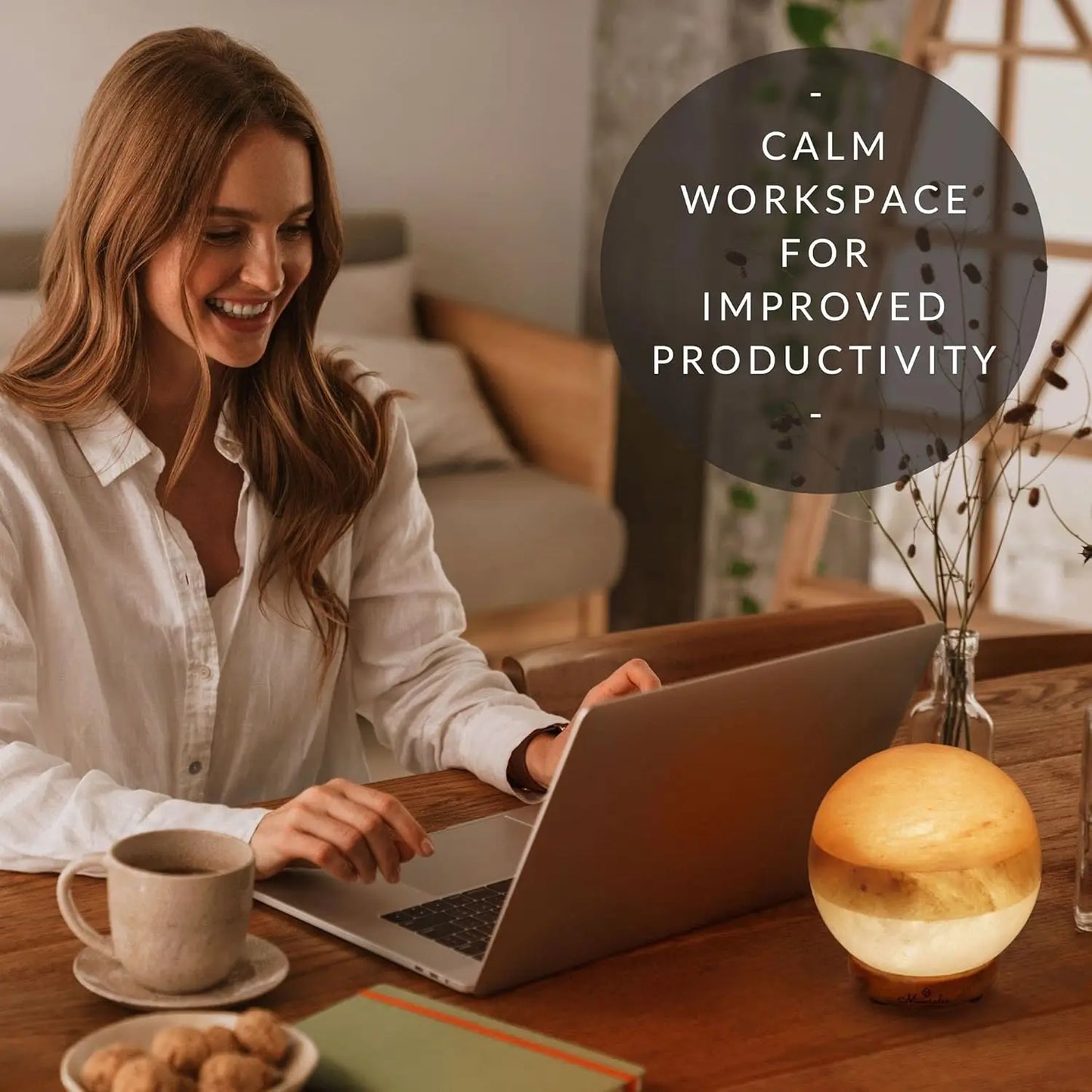 Illumination Himalayan Salt Lamp - Pink White Grey Globe with Dimmer, Adjustable Glow