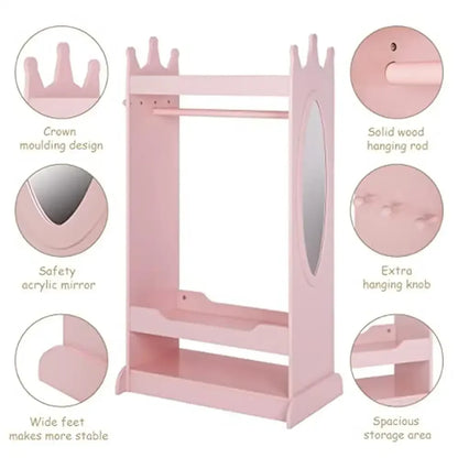 Princess Themed Dress up Armoire with Mirror Great Gift for Girls