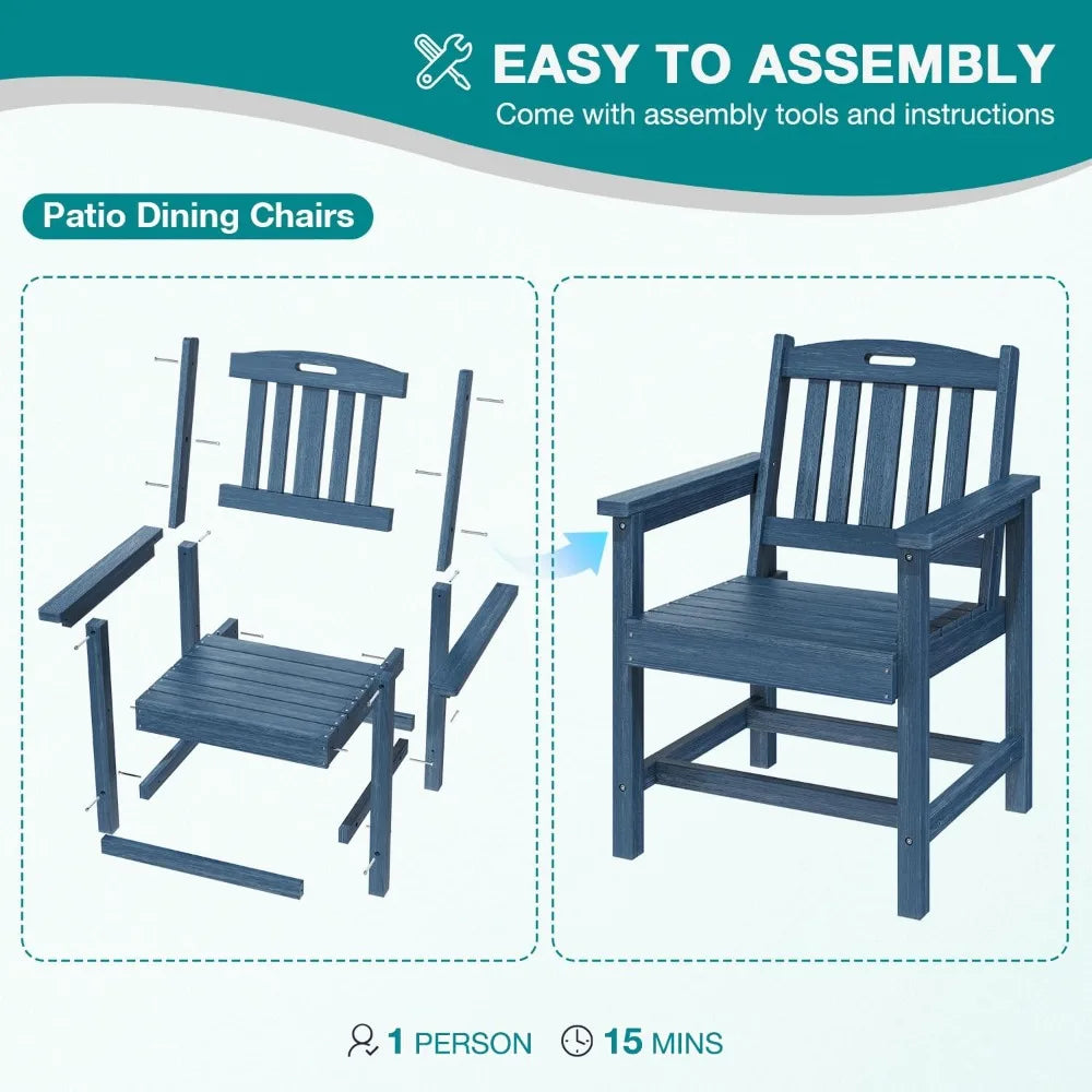 7Pc HIPS Patio Dining Set with Seating for Six