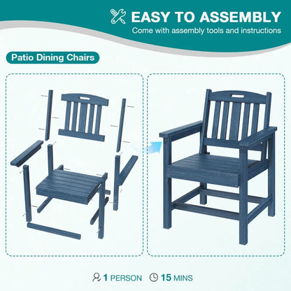 7Pc HIPS Patio Dining Set with Seating for Six