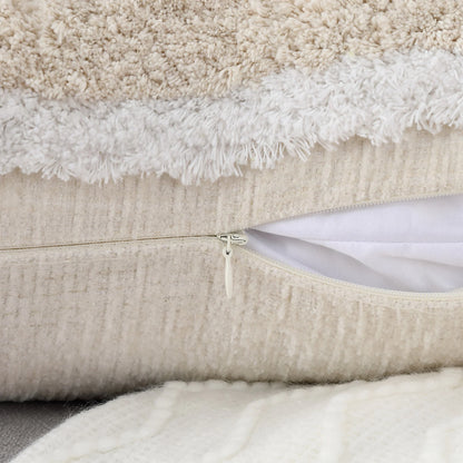Bohemian Pillow Cover Beige with Fringe for Home Decoration