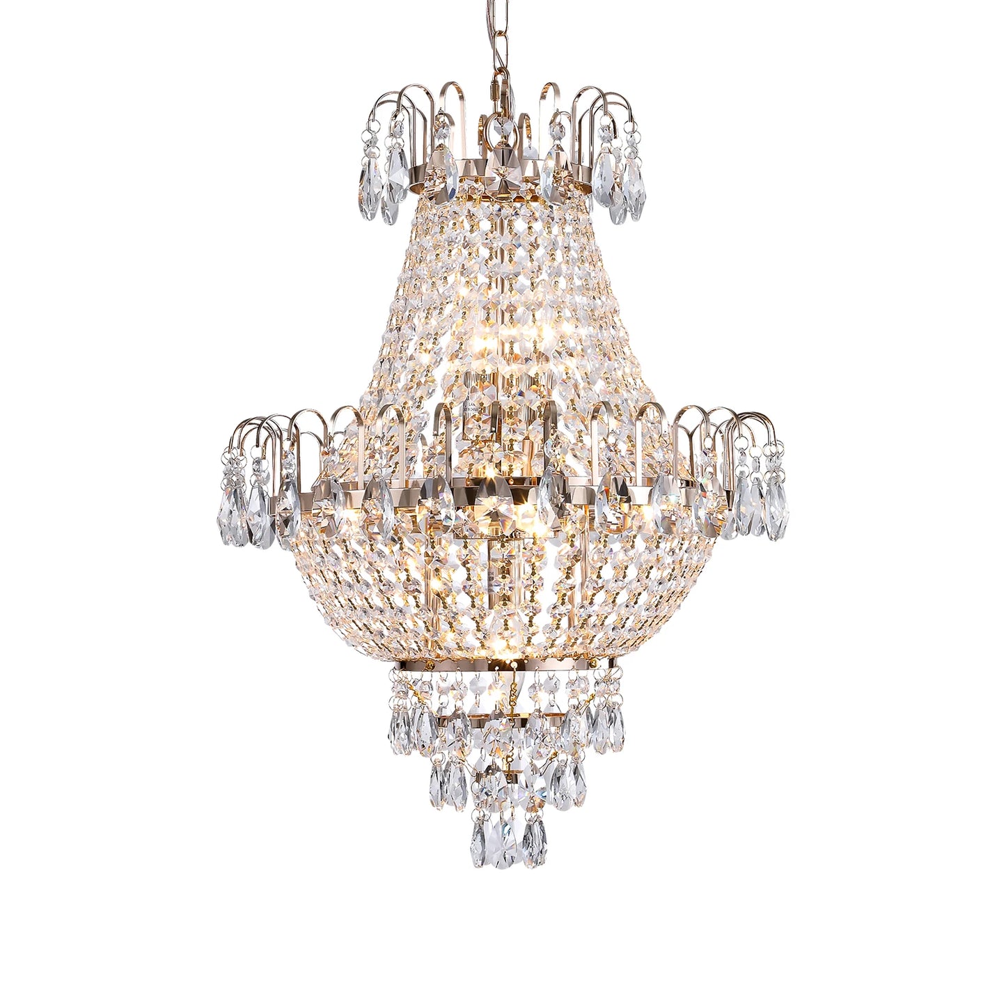 Elegant Gold and Crystal Chandelier