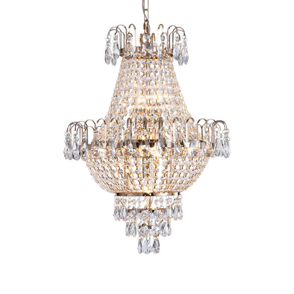 Elegant Gold and Crystal Chandelier