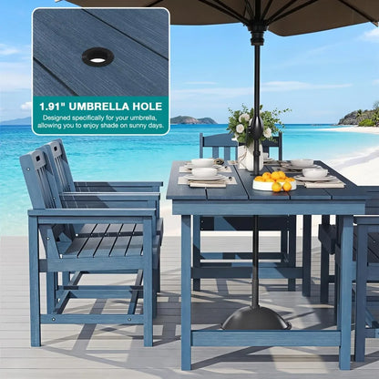 7Pc HIPS Patio Dining Set with Seating for Six