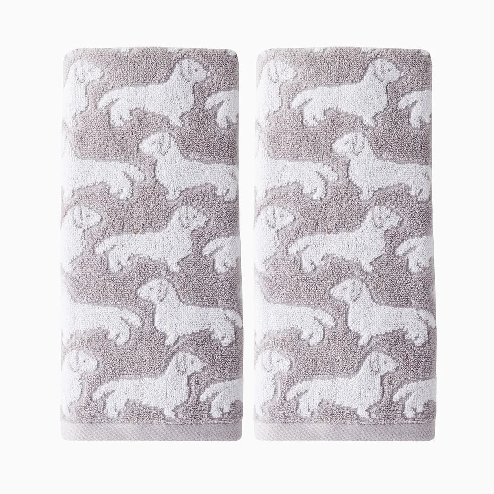 Jacquard Dachshund Puppy Hand Towels