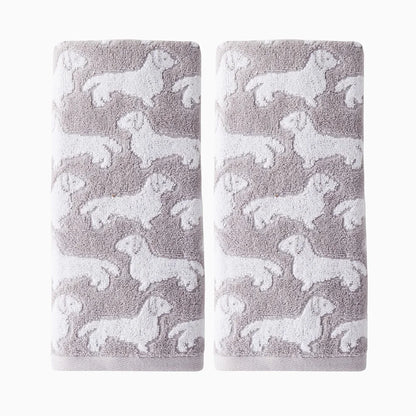 Jacquard Dachshund Puppy Hand Towels