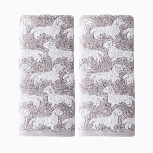 Jacquard Dachshund Puppy Hand Towels