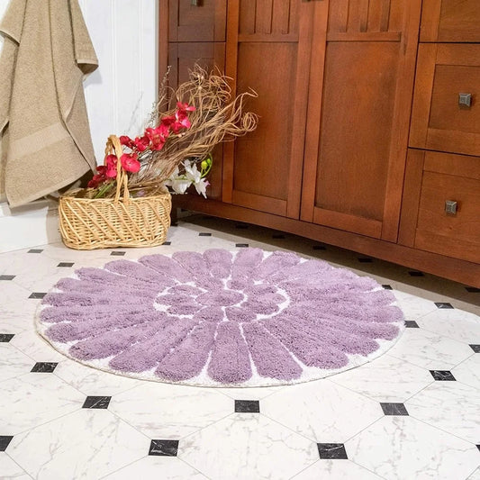 2 Pieces Soft Cotton Bath Rug Set
