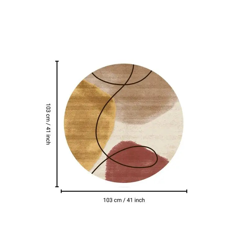 Non-Slip 41" x 41" Washable Round Area Rug -