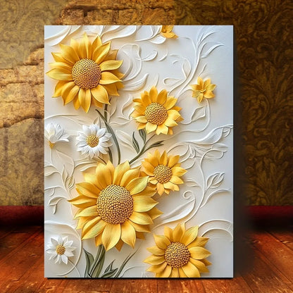 3D Relief Sunflower Canvas Art
