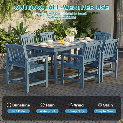 7Pc HIPS Patio Dining Set with Seating for Six